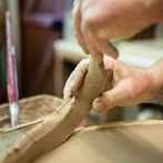 John Higgins at work in his studio 2018